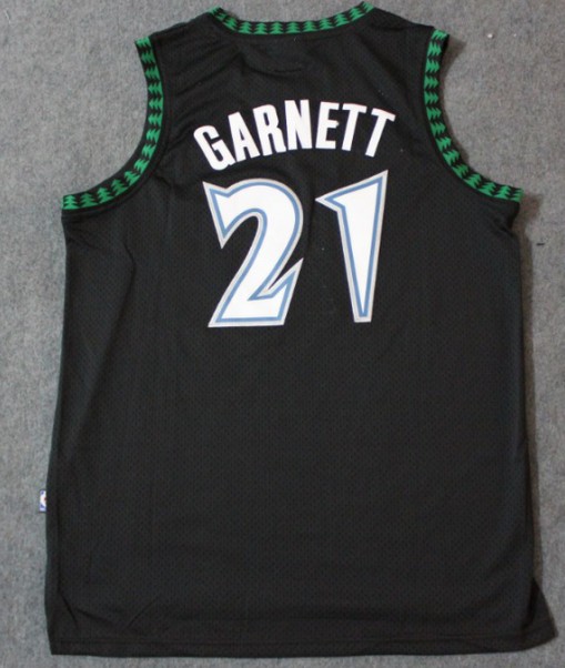  NBA Minnesota Timberwolves 21 Kevin Garnett Swingman Throwback Black Jersey